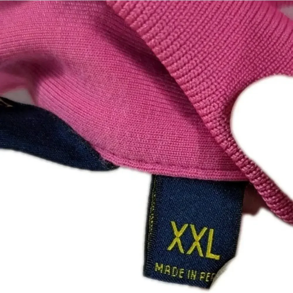 Pink Ralph Lauren Golf Polo Shirt Mens 2XL XXL Blue Stripes White Performance